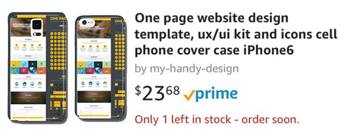 One Page Website Design Template, Ux/Ui Kit And Icons Cell Phone Cover Case iPhone6