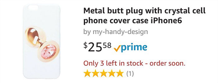 Metal Butt Plug With Crystal Cell Phone Cover Case iPhone6