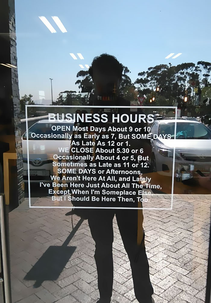 This Cafe Near Me Has Slightly Odd Business Hours