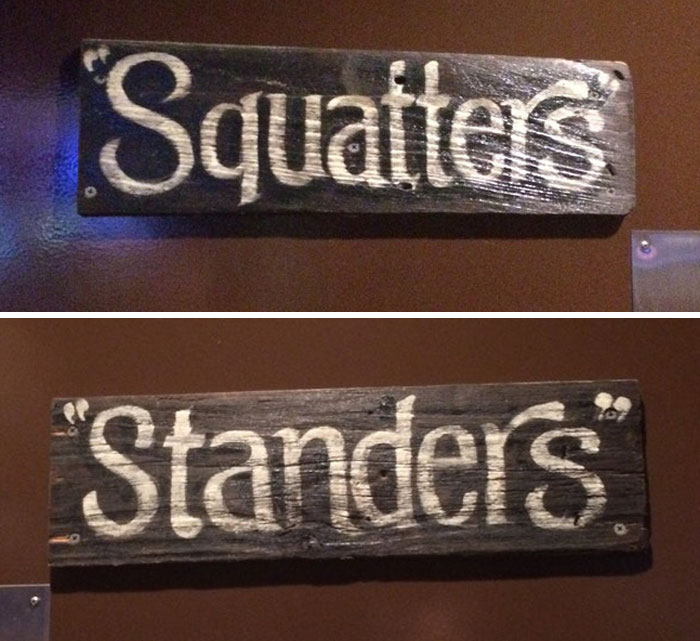This Bar Has Solved The Gender Issue For Public Restrooms By Labeling The Rooms With "Squatters" And "Standers"