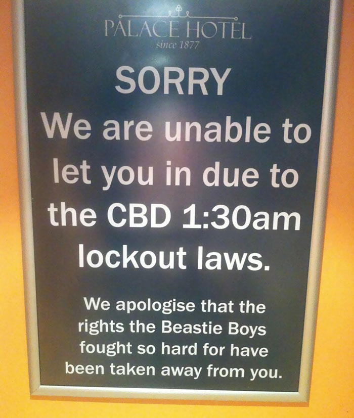 Apologetic Sign Outside A Bar In Sydney