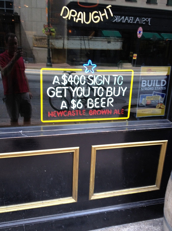 In The Window Of The Bar I Went To Today