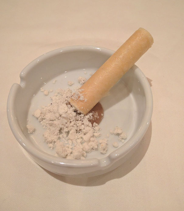 At Lautrec, Five Star Five Diamond Restaurant, Our Cheese Course Was Served In An Ashtray. No... Just No