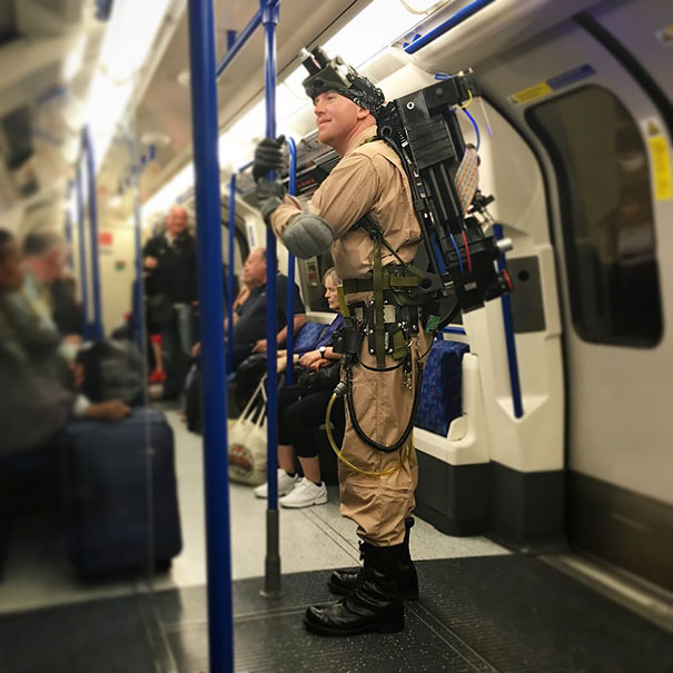 Just Your Average Everyday Ghost Buster On The Subway In London