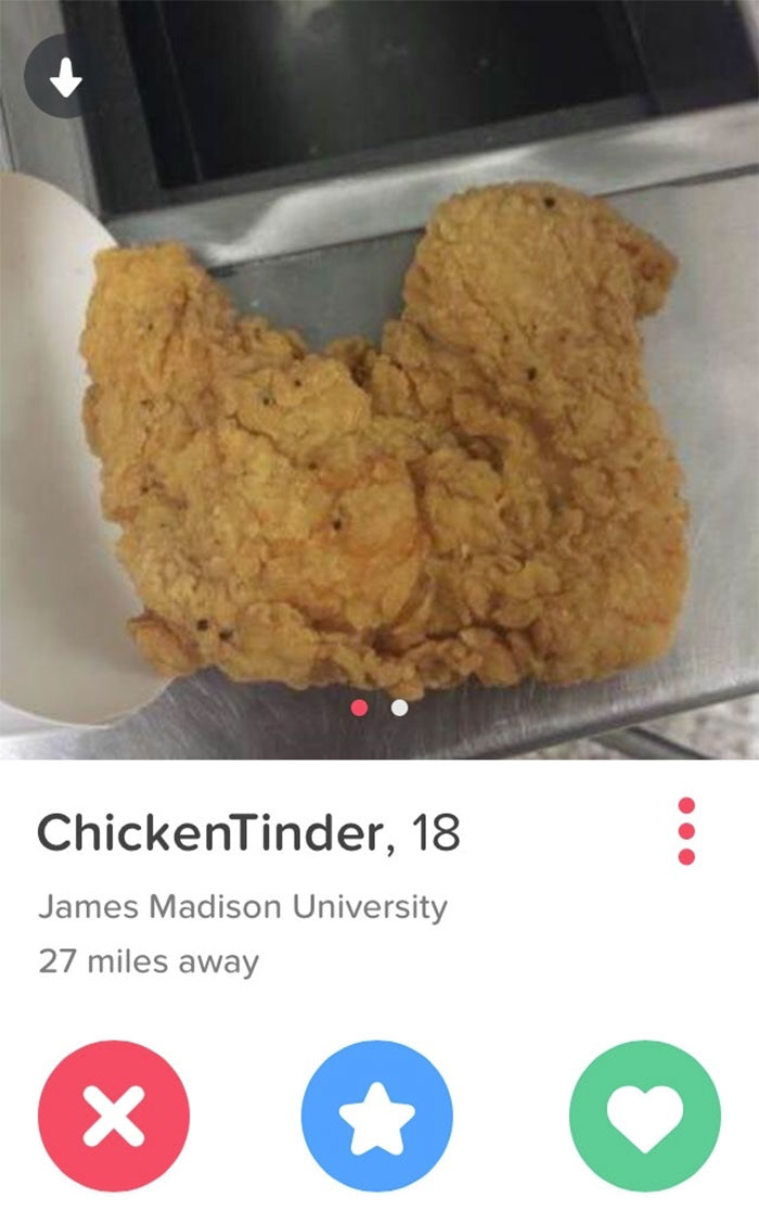 Tinder profile of a chicken nugget 