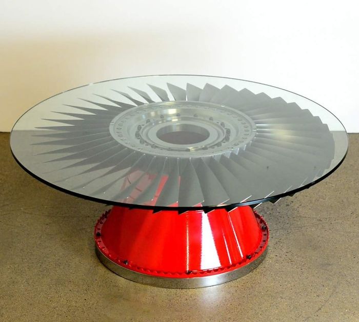 Table Made From Airplane Parts