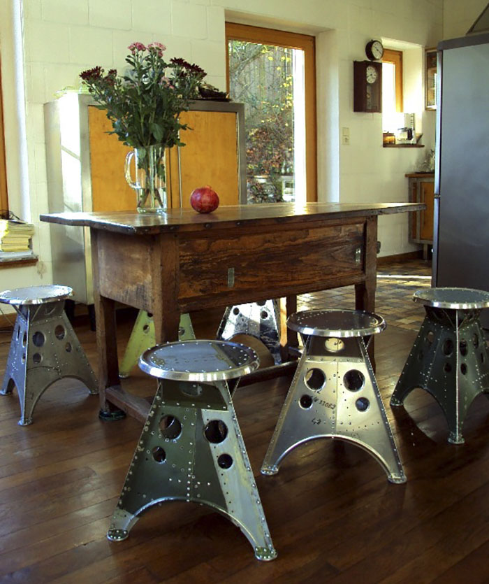 Stools From Recycled Aircraft Scrap