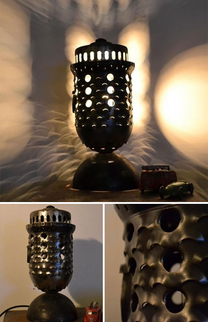 Industrial Lamp Made From Recycled Airplane Parts