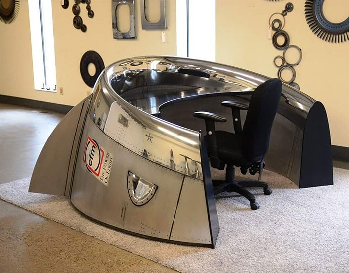 Custom Desk Made From A Cfm56 Cowling From A Dc8