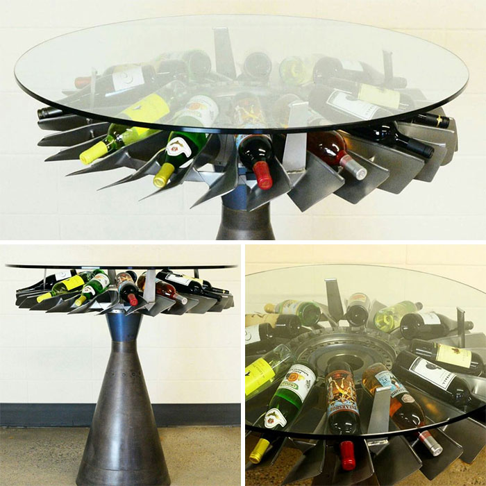 Wine Table Made From Jet Engines