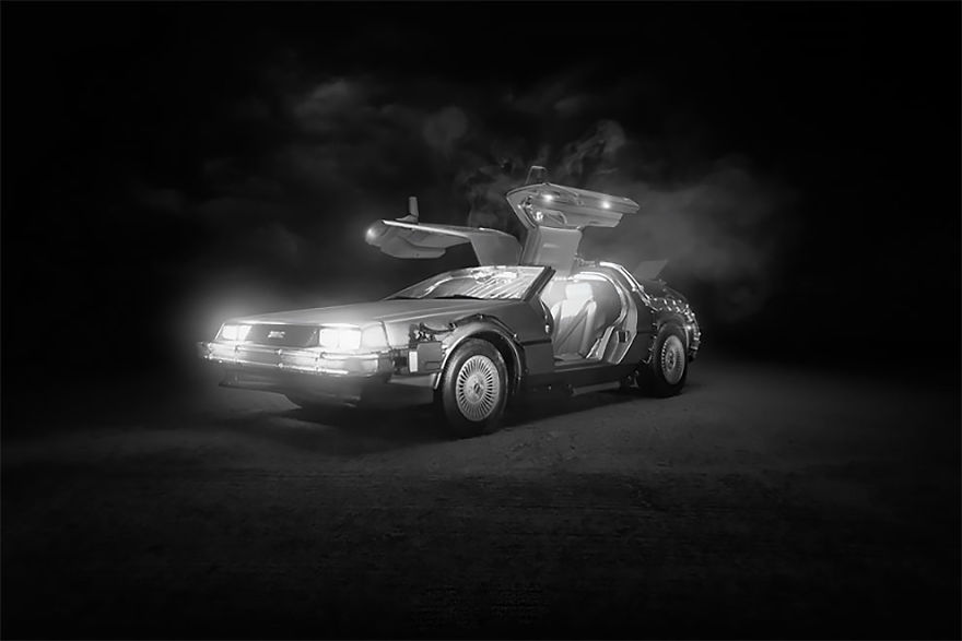 Photographer Creates Series Of Fantastic Photos Of Delorean, The Famous Car Of The Film Series "Back To The Future"