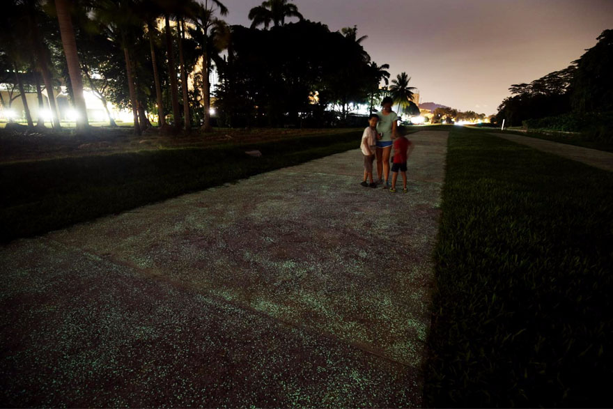 Singapore Is Testing Glow-In-The Dark Paths, And It's A Really Bright Idea