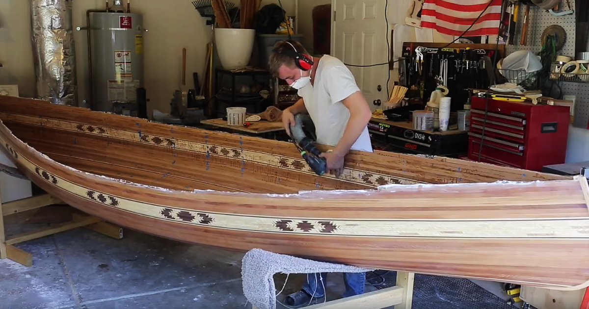 Guy Builds A Canoe In His Garage | Bored Panda