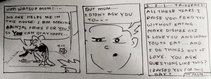 I Hand Drew Comics Of How Parents React To Common Things