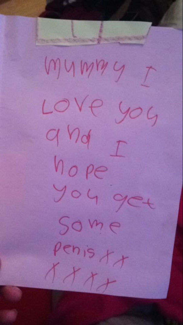 A Card From My 5-Year-Old Daughter Hoping I Win Lots Of "Pennies" At The Casinos In Vegas
