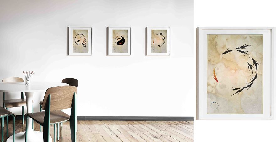 Haiku Paintings; A Strong Imprint Through A Single Stroke.