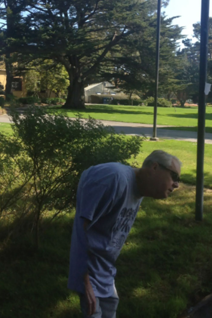 Took A Panoramic Picture Today. Looks Like My Dad Turned Into The Hunchback