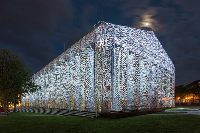 Artist Uses 100,000 Banned Books To Build A Full-Size Parthenon At Historic Nazi Book Burning Site