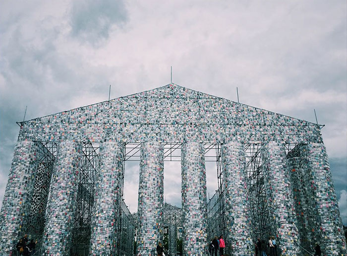 Artist Uses 100,000 Banned Books To Build A Full-Size Parthenon At Historic Nazi Book Burning Site