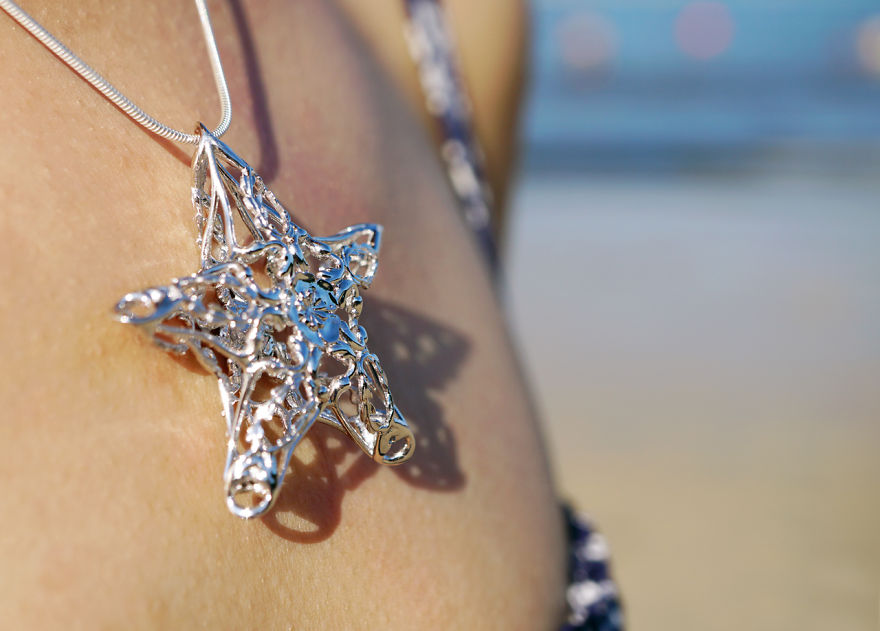 I Apply Art Nouveau Design To Create A Special Starfish Necklace In Sterling Silver