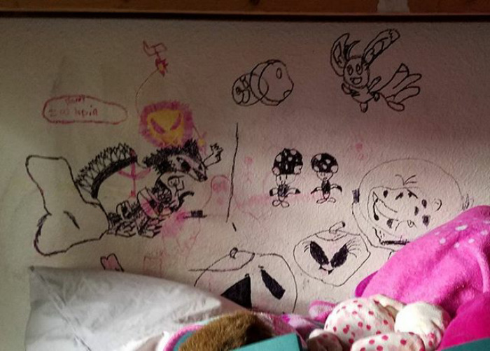 When You Discover The New Artwork On Your Daughter's Wall