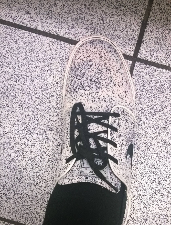 My Shoe Blended With The Tile In A Cinema Bathroom