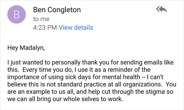 woman-email-mental-health-day-ceo-response-madalyn-parker-14