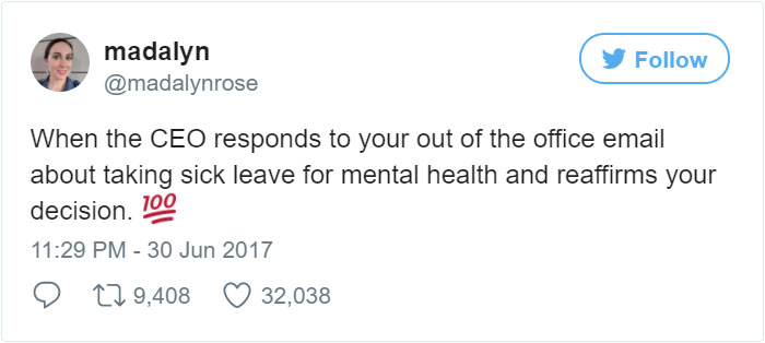 Boss' Brilliant Response To Employee Asking For Mental Health Day Off Goes Viral
