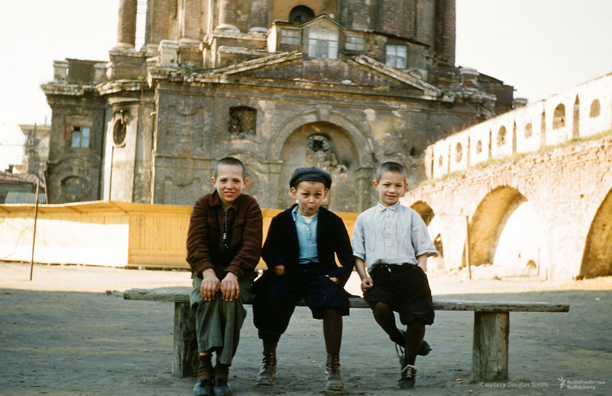 Kids Goofing For Martin's Camera In Novospassky Monastery