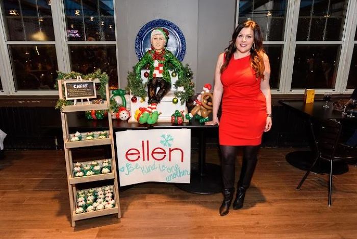 4 Foot Ellen Degeneres Cake! She Is Also Propped Up In Her Chair Just Like After She Finishes Dancing On The Show You Just Can't See In The Picture!