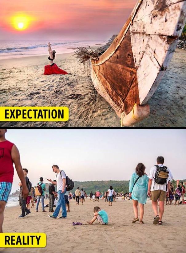 15 Photos Showing The Expectation X Reality When Traveling