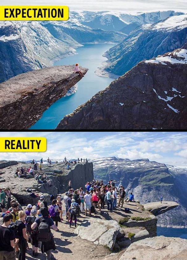 15 Photos Showing The Expectation X Reality When Traveling