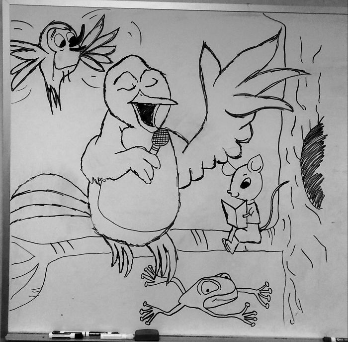 ...i Think My Co-worker Got Bored - Found This On The White Board.