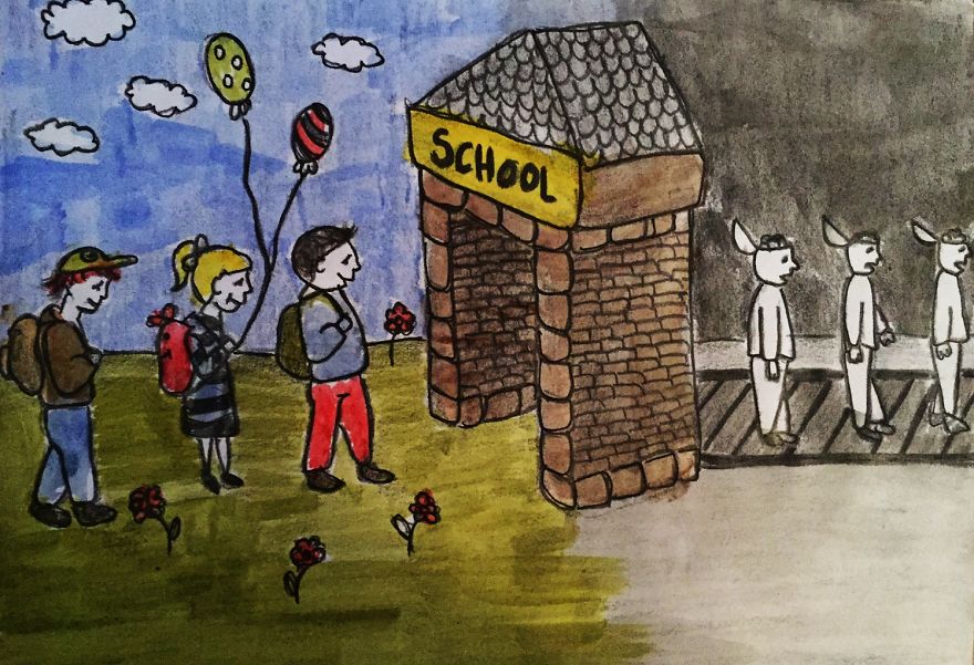 Artist Creates Disturbing Illustrations About Modern Society And Lies We Hear Everyday. They Openly Criticize The Modern Life, Society, Politics, Education, Food Industry, Big Corporations, Mass Media… Artist Creates Disturbing Illustrations About Modern Society And Lies We Hear Everyday. They Openly Criticize The Modern Life, Society, Politics, Education, Food Industry, Big Corporations, Mass Media…