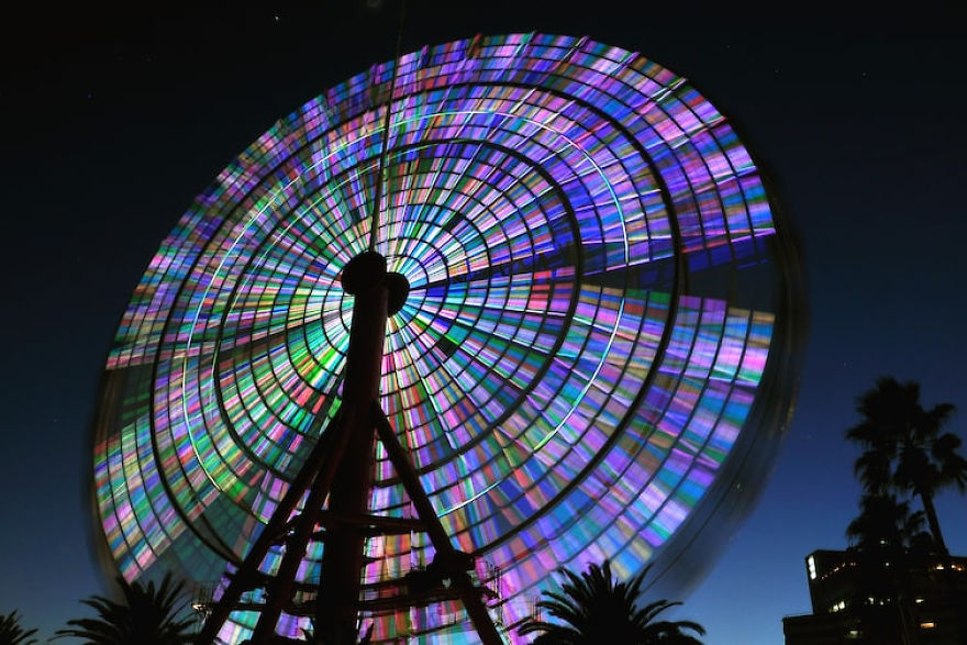 Long Exposure Of Ferris Wheel Looks Like It Has Stained Glass