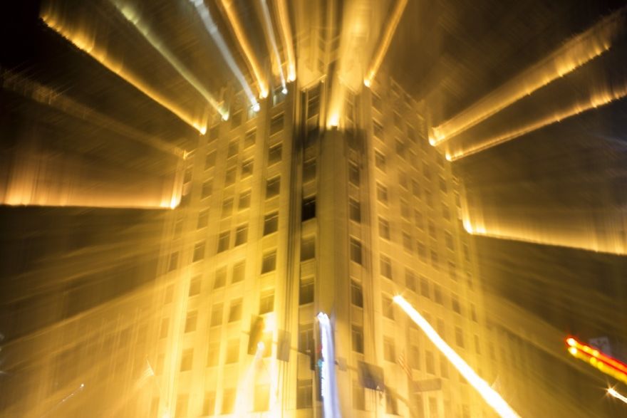 Took This Photo Last Night By Zooming My Lens In And Out During A 10 Second Exposure. Had To Look Up And Make Sure The Building Hadn't Exploded After Reviewing The Picture. (no Photoshop)