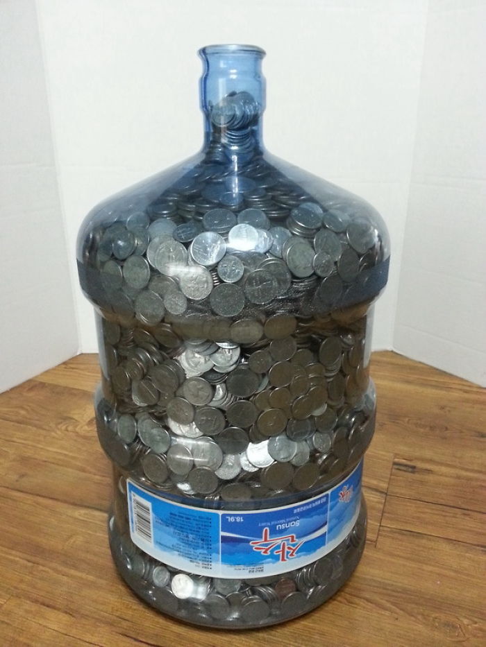 Ever Wonder How Much Money A 5-gallon Water Jug Holds?