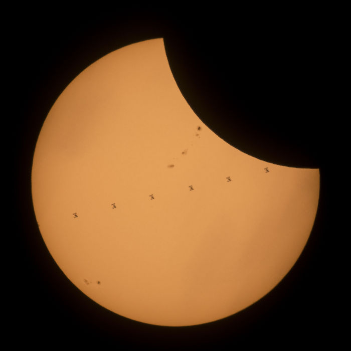 International Space Station passing in front of the Sun © NASA Goddard Space Flight Center