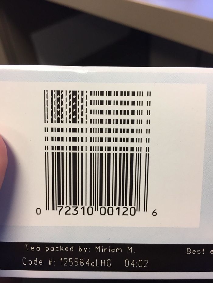 The Barcode For My Tea Has The American Flag In It