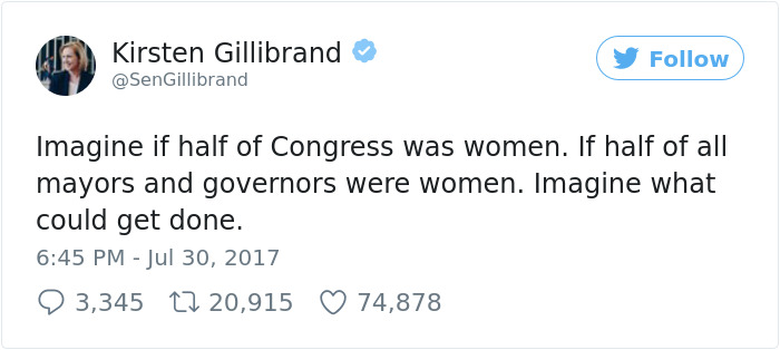 Female Senator Says 50% Of Congress Should Be Women, And This Guy's Comeback Goes Viral
