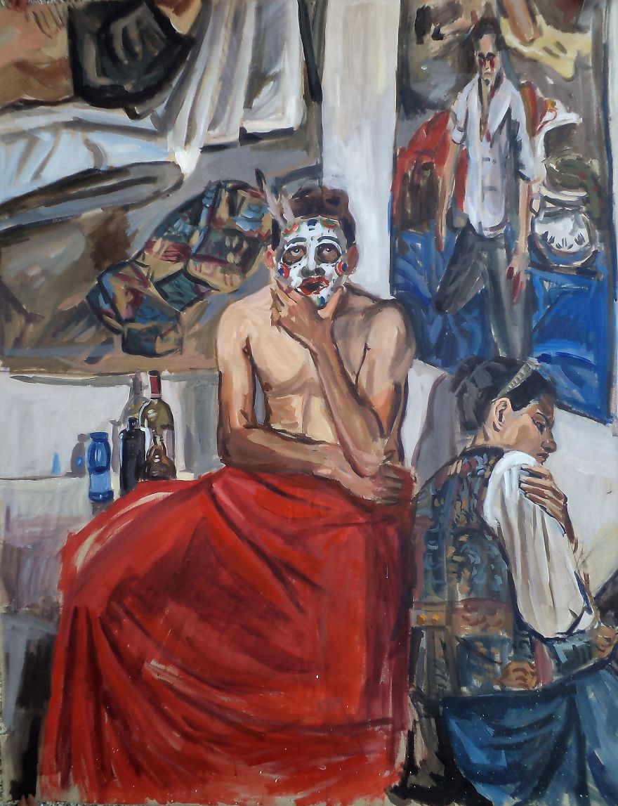 Amazing Paintings. Real People Painted In An Unusual Atmosphere..