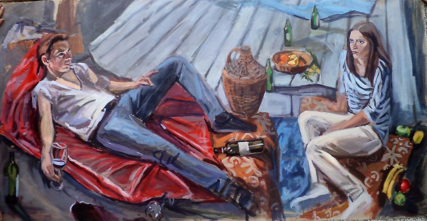 Amazing Paintings. Real People Painted In An Unusual Atmosphere..
