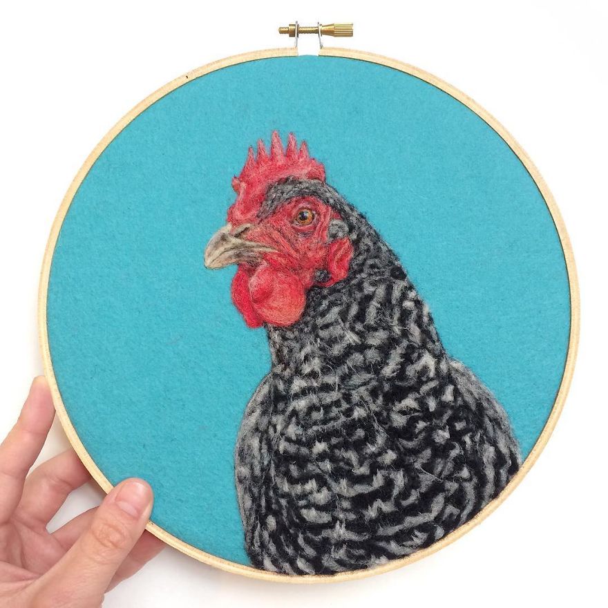 Artist Draws Realistic Portraits Using Embroidery Technique