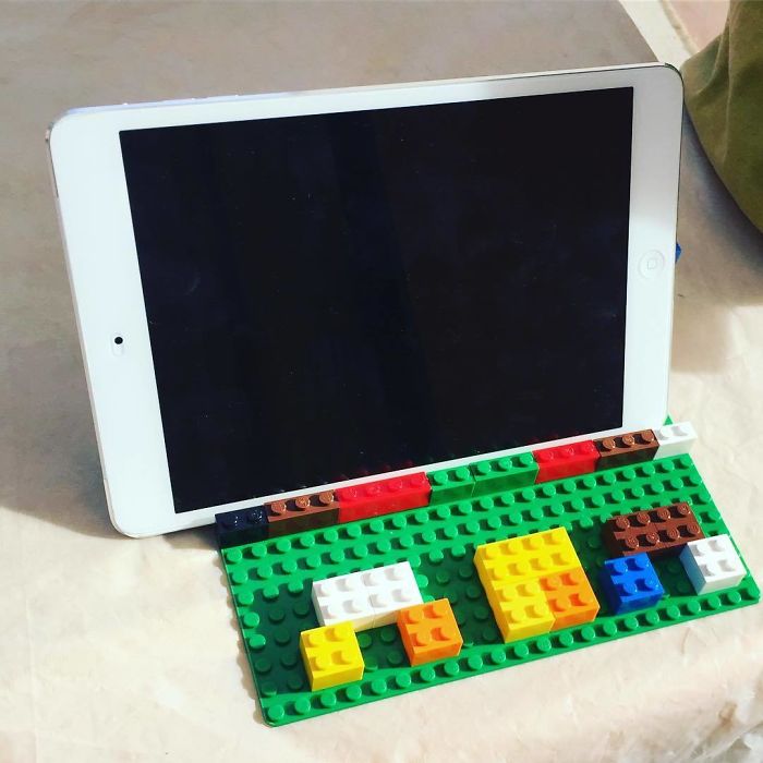 I Asked For An iPad Holder For The Kitchen And Got A Lego One With "Mom" On It