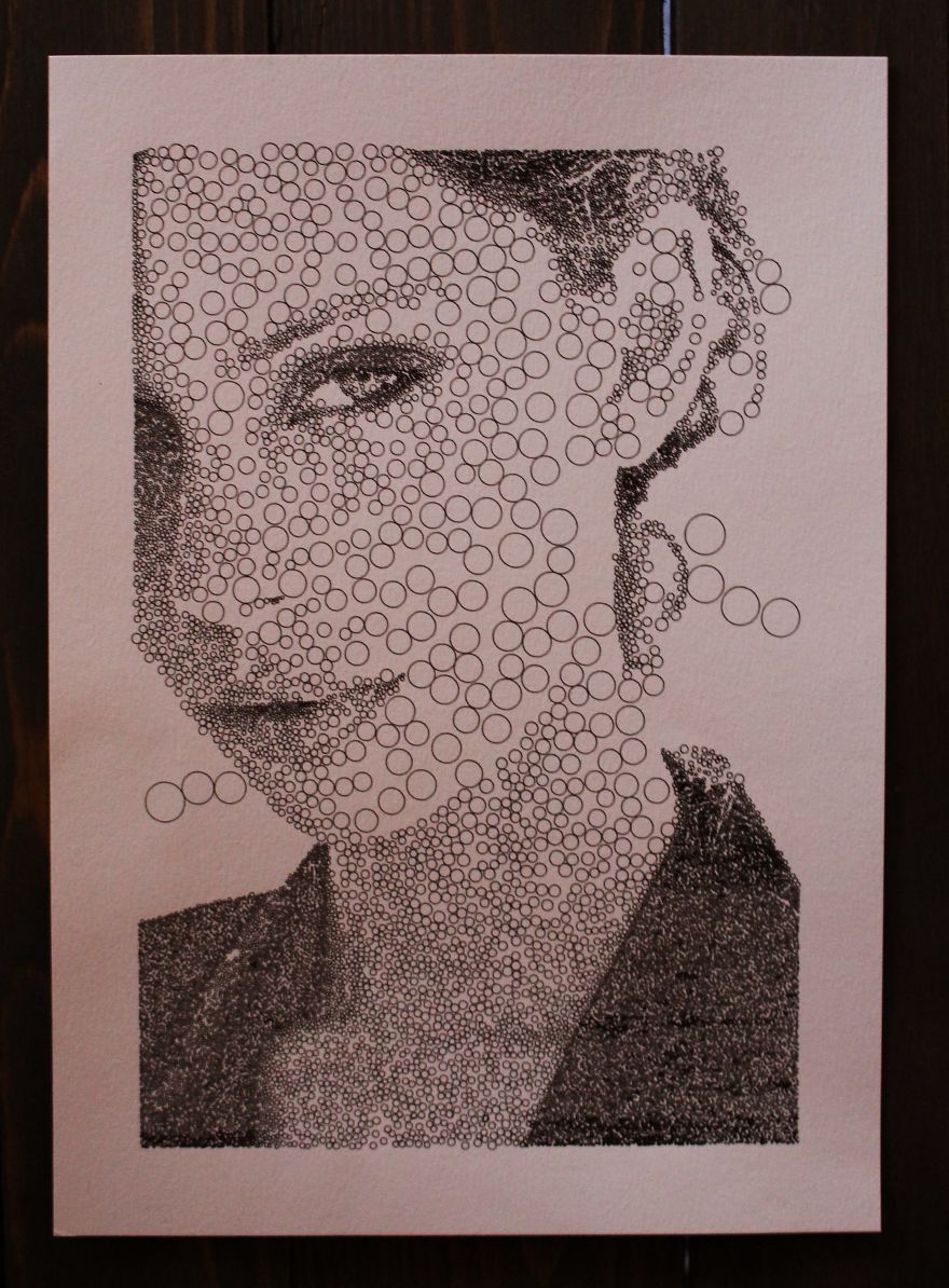 I Programmed A Pen Plotter To Draw Portraits With Circles And Triangles