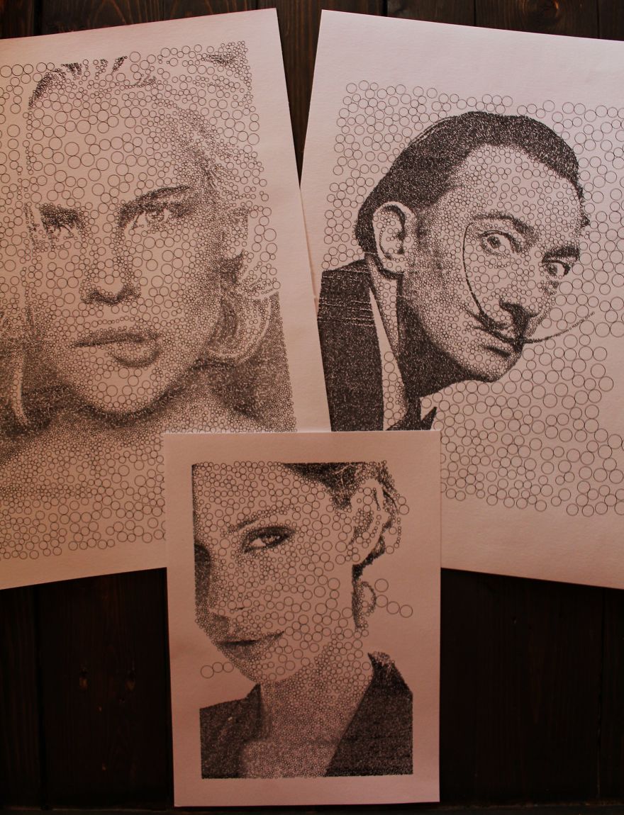 I Programmed A Pen Plotter To Draw Portraits With Circles And Triangles