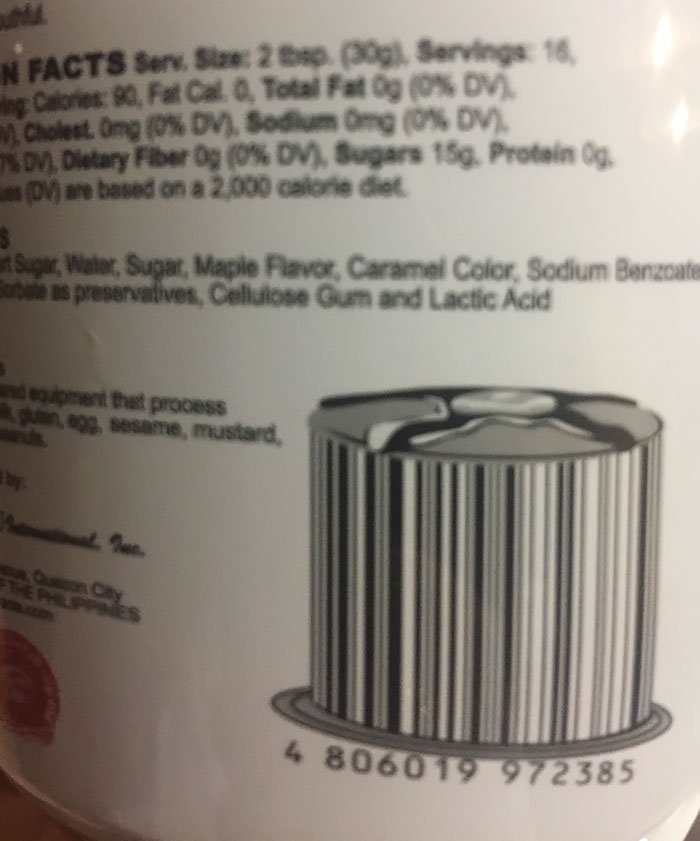 Maple Syrup Bottle's Bar Code