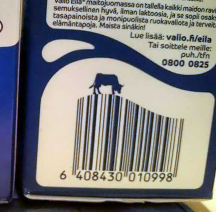 This Hill-Shaped Barcode On A Milk Carton, Complete With Grazing Cow