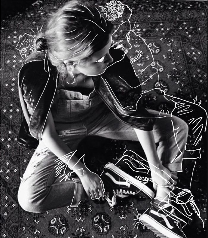 Girl Draws Over Her Friends Photos, The Result Is Beautiful