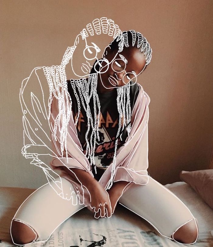 Girl Draws Over Her Friends Photos, The Result Is Beautiful